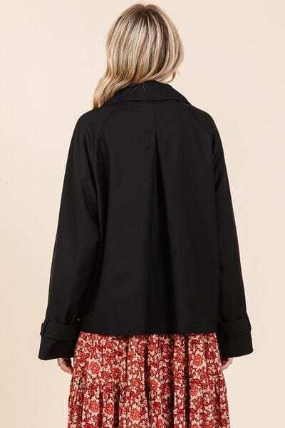 Mittoshop Double Breasted Long Sleeve Trench Coat Jacket - Trendsi - Flyclothing LLC