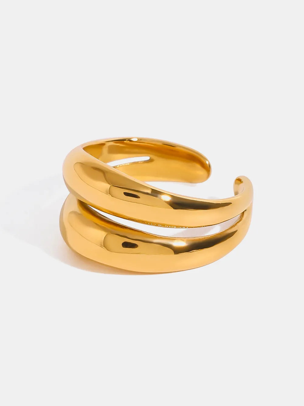 Stainless Steel Double-Layered Ring - Trendsi - Flyclothing LLC