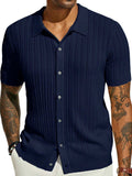 Men's Full Size Openwork Button Down Collared Neck Shirt Plus Size - Trendsi - Flyclothing LLC