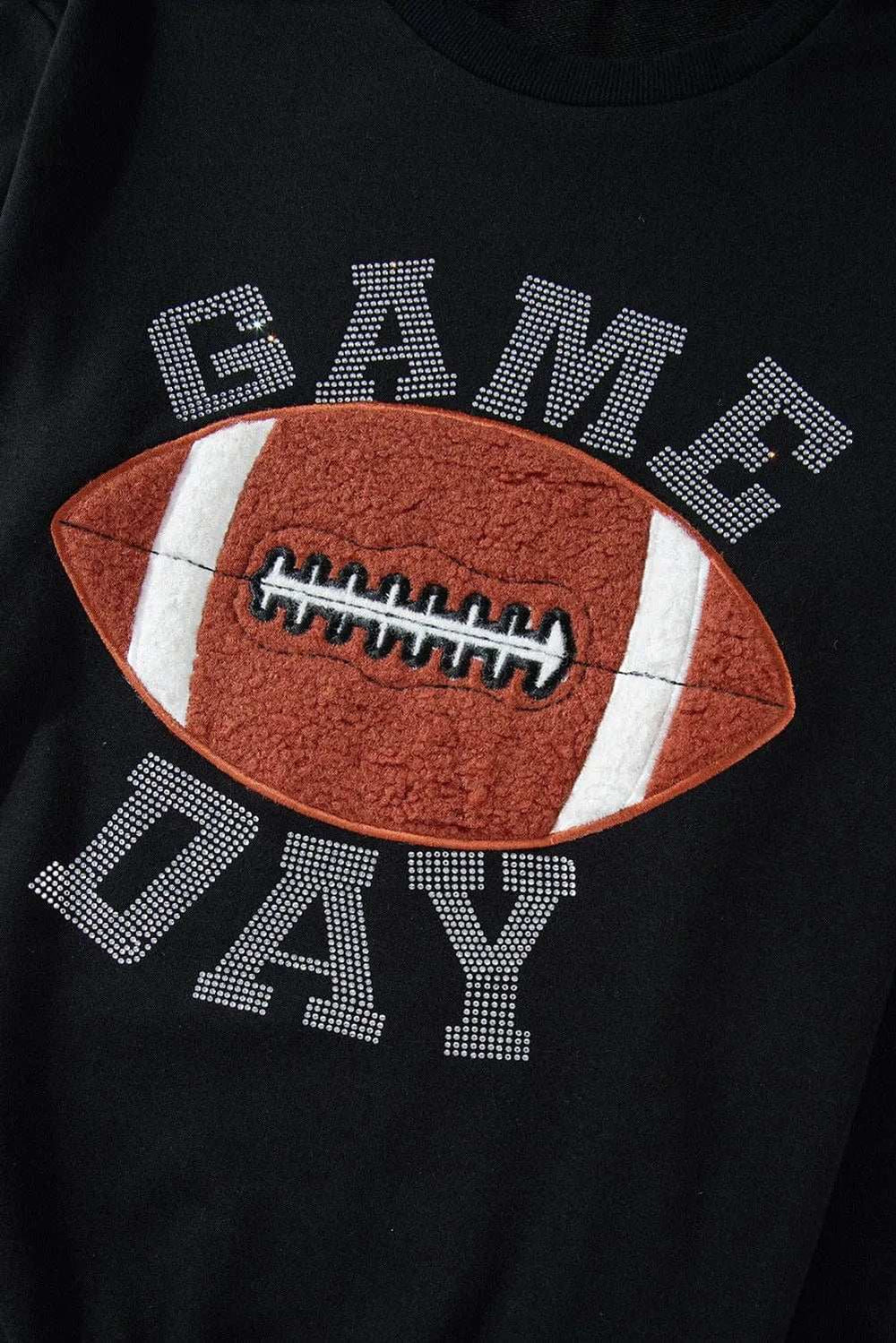 GAME DAY Football Round Neck Long Sleeve Top and Shorts Set - Trendsi - Flyclothing LLC