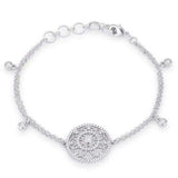 .5 Ct Rhodium Bracelet with Interlocking Circles and CZ - JGI - Flyclothing LLC