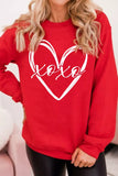 XOXO Valentines Heart Sketch Printed Pullover Sweatshirt - Trendsi - Flyclothing LLC