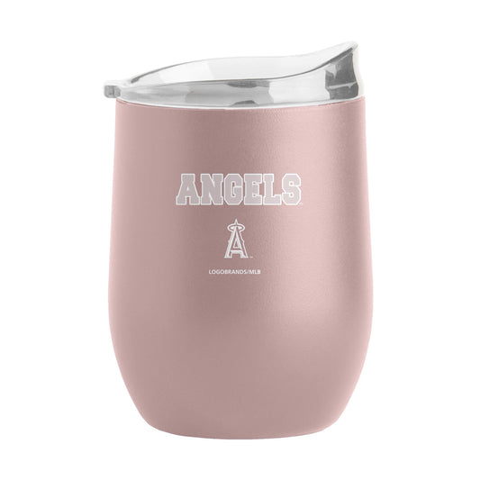 LA Angels 16oz Stencil Powder Coat Curved Beverage - Logo Brands - Flyclothing LLC