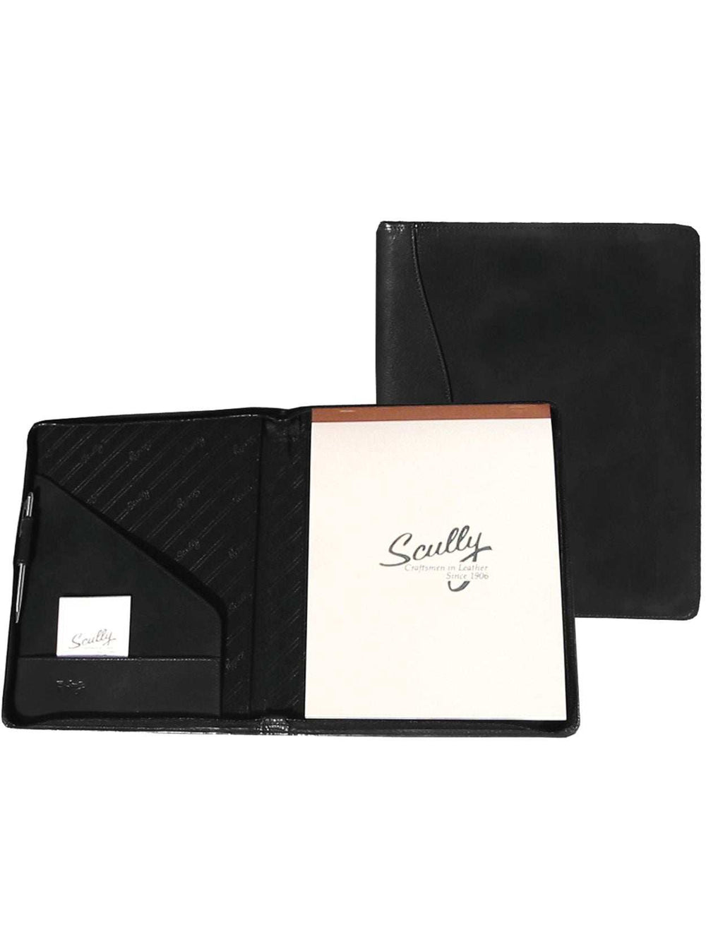 Scully Leather Black letter size pad with inside pockets - Scully Leather - Flyclothing LLC
