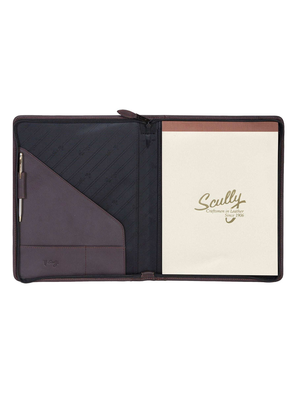 Scully CHOCOLATE ZIP LETTER SIZE PAD - Scully Leather - Flyclothing LLC