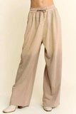 Davi & Dani Rhinestone Drawstring Wide Leg Pants - Trendsi - Flyclothing LLC