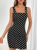 Contrast Polka Dot Mini Cami Dress - Trendsi - Flyclothing LLC