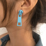Colorful Zipper Drop Earrings - Trendsi - Flyclothing LLC