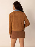 Tied Tassel Collared Neck Long Sleeve Jacket - Trendsi - Flyclothing LLC