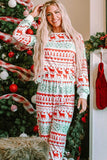Christmas Element Round Neck Top and Pants Lounge Set - Trendsi - Flyclothing LLC