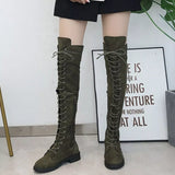Lace-Up Over-the-Knee Boots - Trendsi - Flyclothing LLC