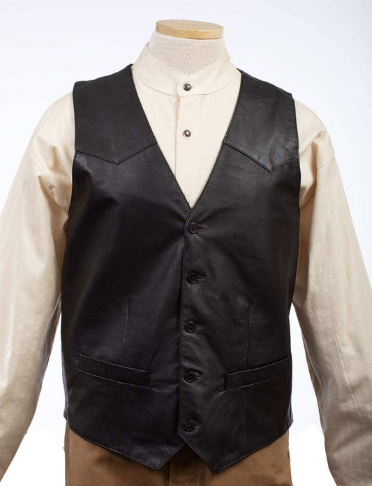 Scully Leather Leatherwear Mens Westrn Dark Brown Vest - Scully Leather - Flyclothing LLC