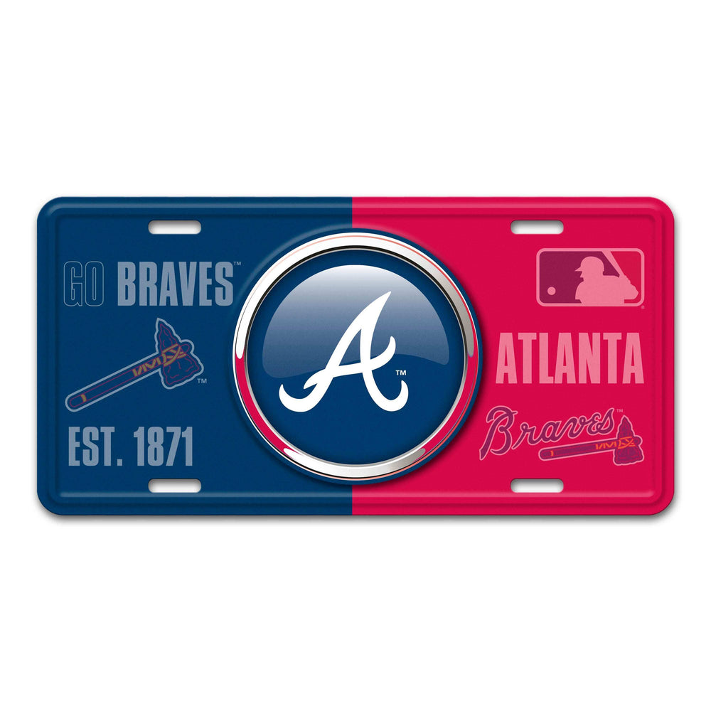 MLB - Atlanta Braves Embossed Metal License Plate - Logo Brands - Flyclothing LLC