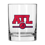 Atlanta Braves 14oz Letterman Rocks Glass - Logo Brands - Flyclothing LLC