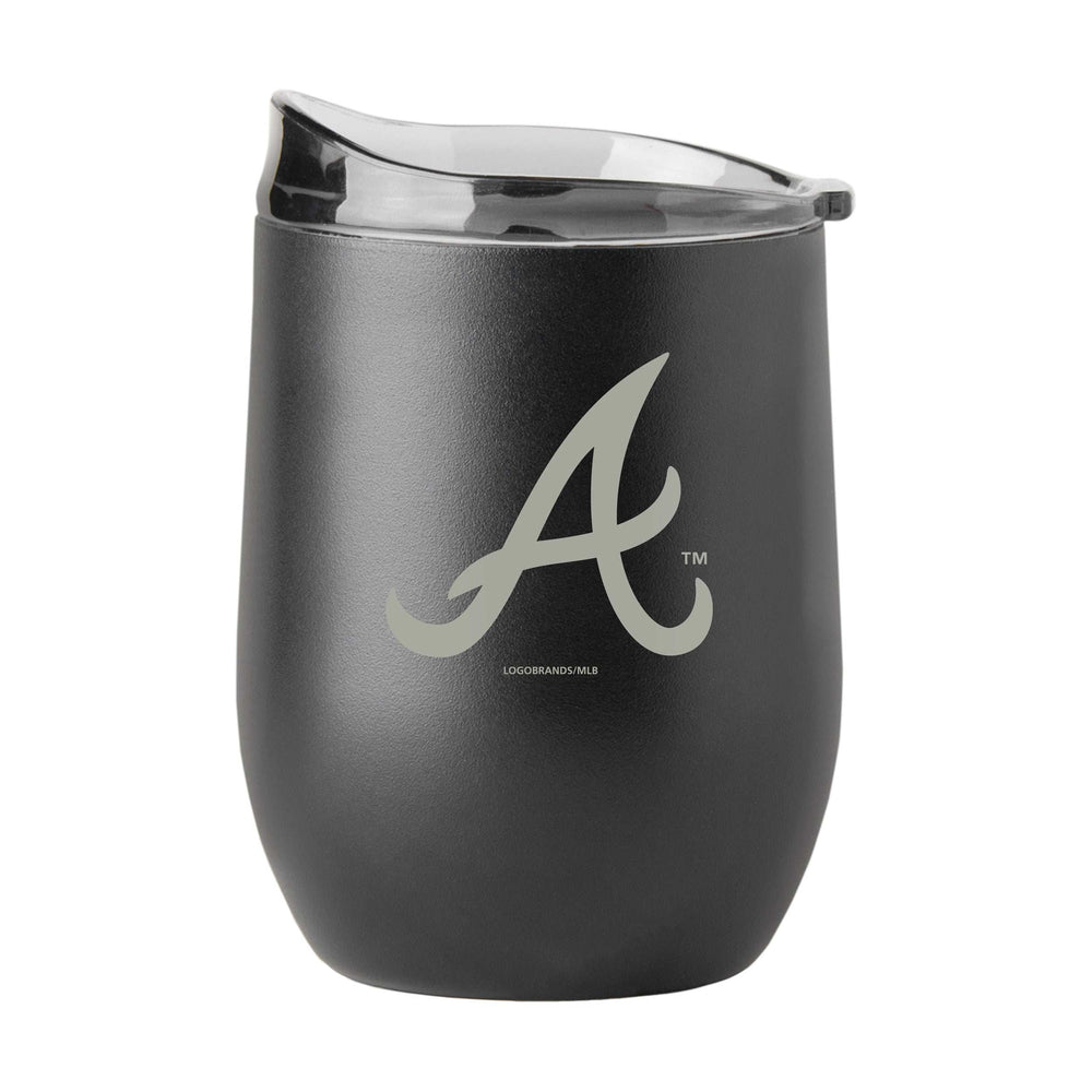 Atlanta Braves GunMetal 16oz Black Powder Curved Beverage - Logo Brands - Flyclothing LLC