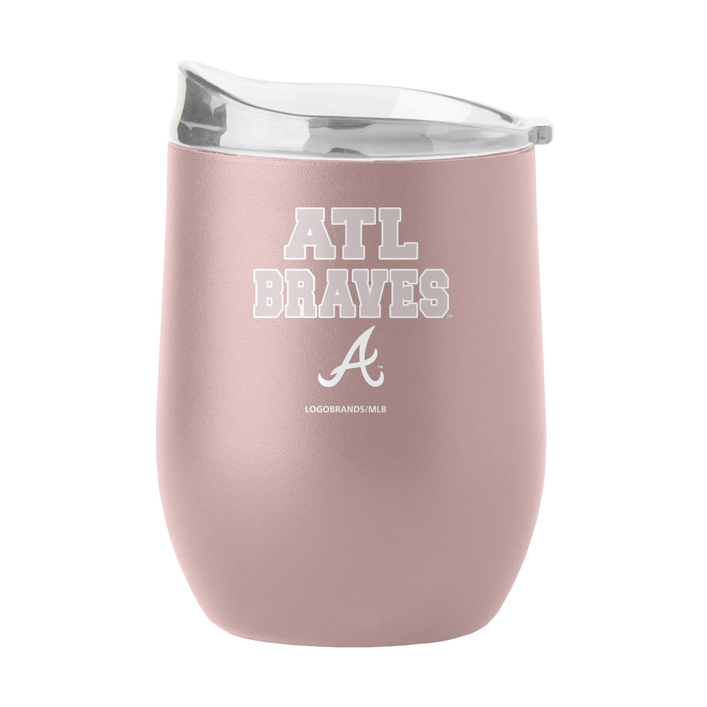Atlanta Braves 16oz Stencil Powder Coat Curved Beverage - Logo Brands - Flyclothing LLC