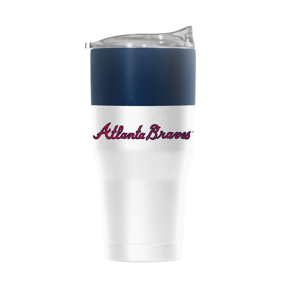 Atlanta Braves 30oz Colorblock White Powder Coat Tumbler - Logo Brands - Flyclothing LLC