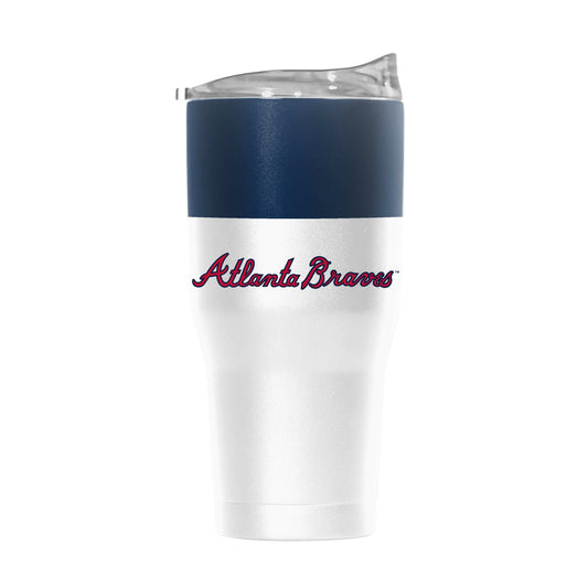 Atlanta Braves 30oz Colorblock White Powder Coat Tumbler - Logo Brands - Flyclothing LLC