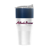 Atlanta Braves 30oz Colorblock White Powder Coat Tumbler - Logo Brands - Flyclothing LLC
