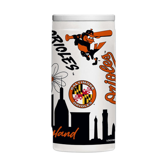 Baltimore Orioles 12oz Native Powdercoat SlimCan Coolie - Logo Brands - Flyclothing LLC