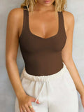 Solid Color Wide Strap Tank - Trendsi - Flyclothing LLC