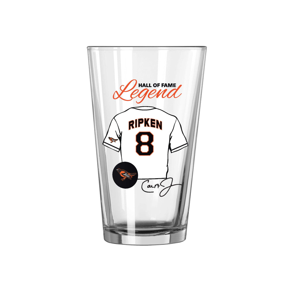 Baltimore Orioles HOF Cal Ripken 16oz Pint Glass - Logo Brands - Flyclothing LLC