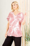 Heimish Full Size Ruffled Sleeve Tie Dye Top Plus Size - Trendsi - Flyclothing LLC