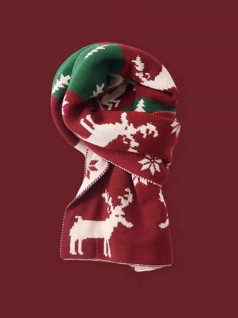 Christmas Reindeer Knitted Scarf - Trendsi - Flyclothing LLC