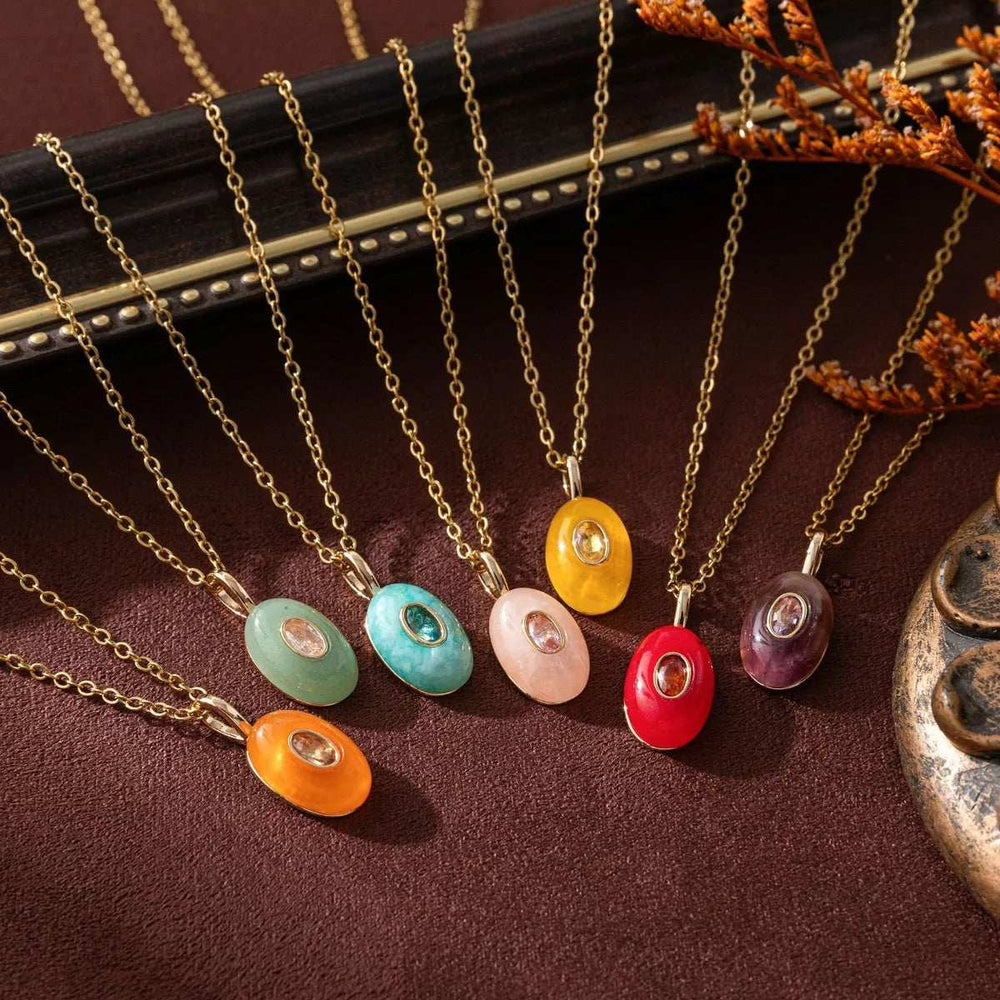 Natural Stone Pendant Necklace - Trendsi - Flyclothing LLC