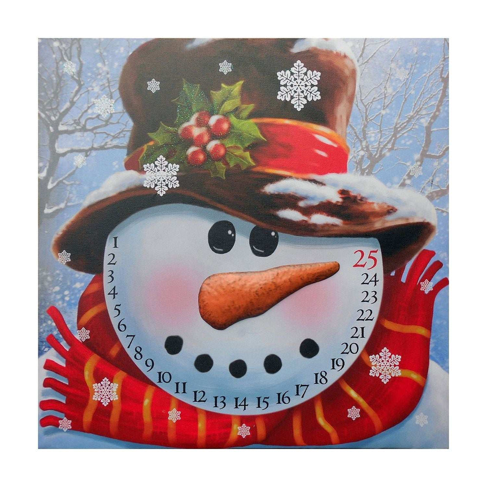 Count Down to Christmas Snowman Canvas Wrapped Canvas Print Wall Art - Homeroots - Flyclothing LLC