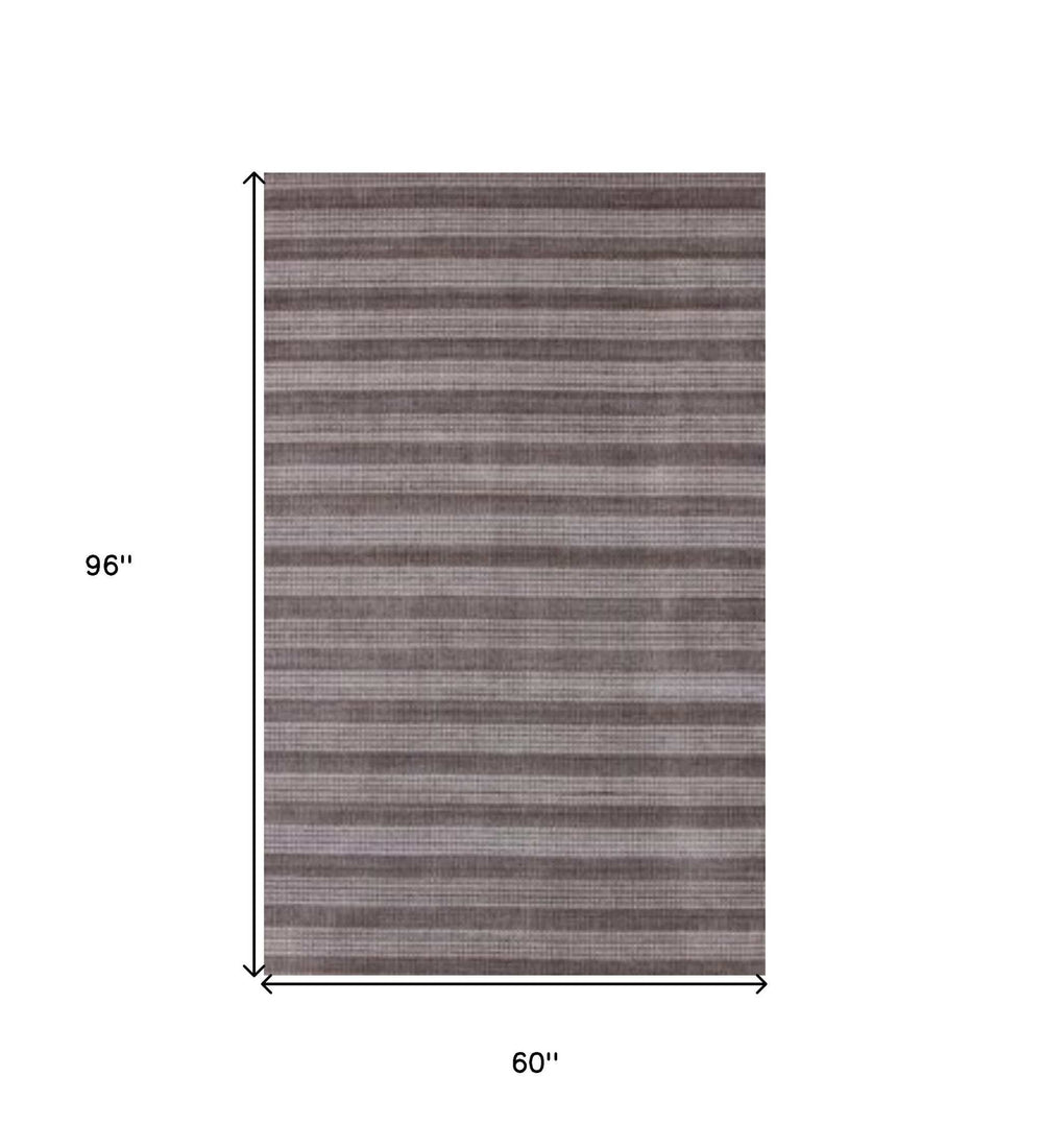 5' X 8' Rust And White Hand Loomed Area Rug - Homeroots - Flyclothing LLC