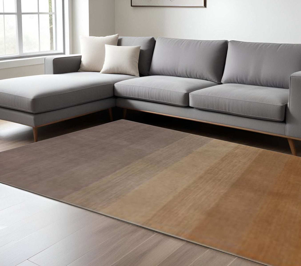 5' X 8' Gold And Rust Ombre Hand Loomed Area Rug - Homeroots - Flyclothing LLC