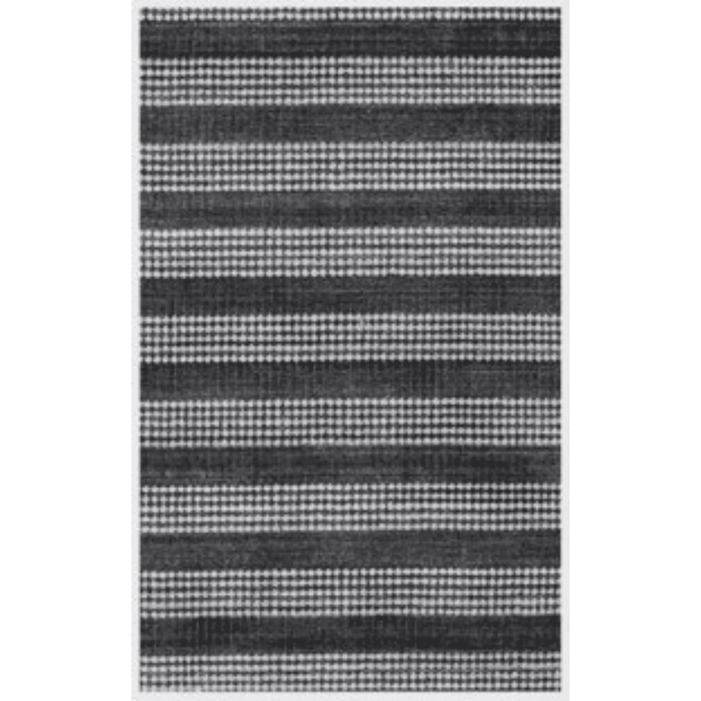 9' X 12' Black And White Striped Hand Loomed Area Rug - Homeroots - Flyclothing LLC