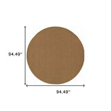 8' X 8' Tan Round Stain Resistant Indoor Outdoor Area Rug - Homeroots - Flyclothing LLC