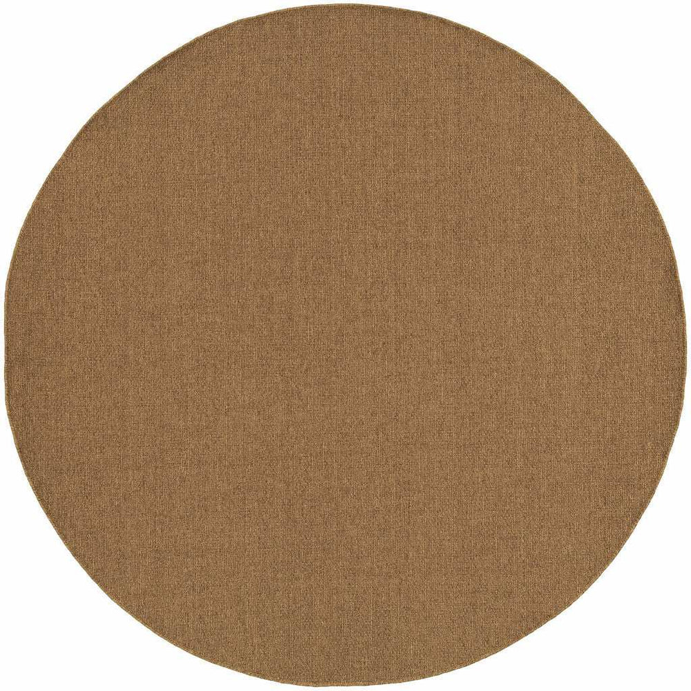 8' X 8' Tan Round Stain Resistant Indoor Outdoor Area Rug - Homeroots - Flyclothing LLC