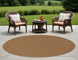 8' X 8' Tan Round Stain Resistant Indoor Outdoor Area Rug - Homeroots - Flyclothing LLC