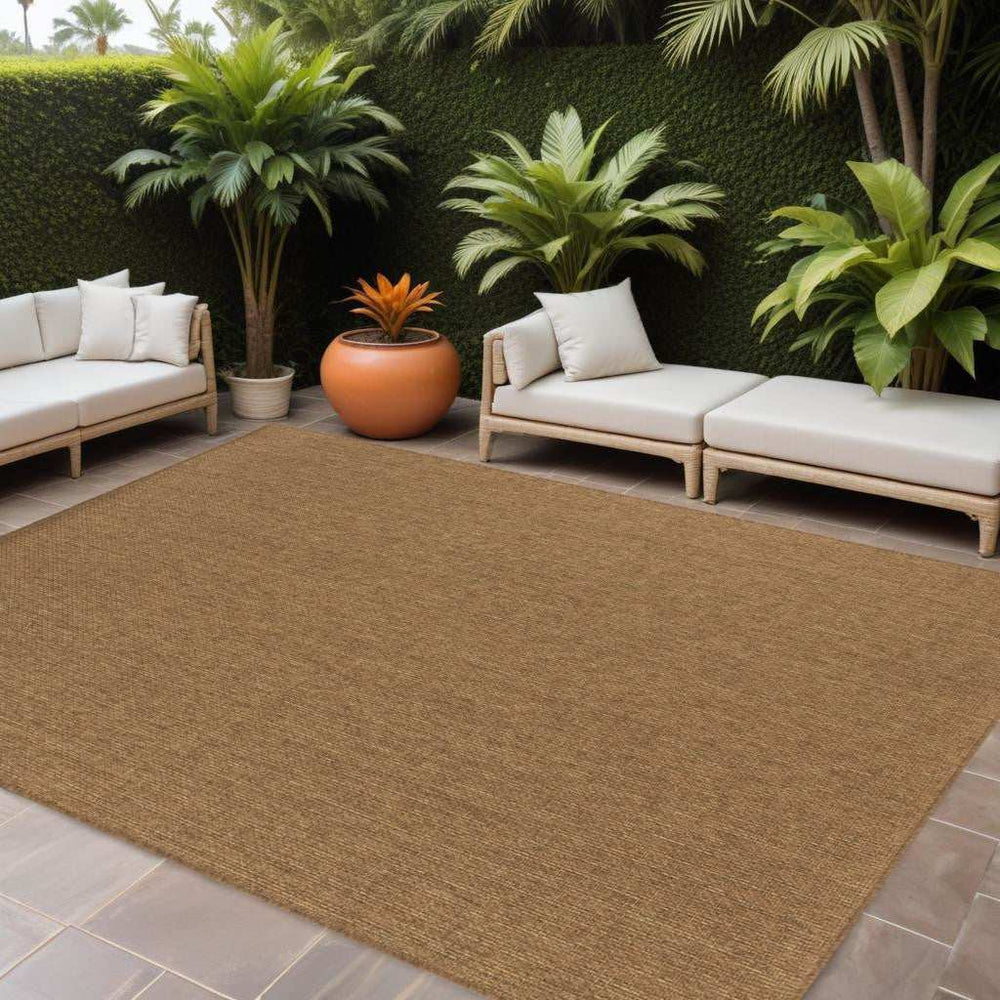 Tan Stain Resistant Indoor Outdoor Area Rug - Homeroots - Flyclothing LLC