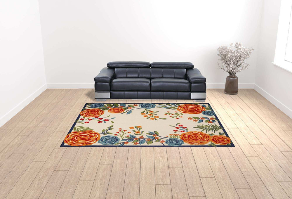 9' X 12' Multicolor Floral Stain Resistant Non Skid Area Rug - Homeroots - Flyclothing LLC