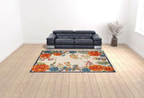 9' X 12' Multicolor Floral Stain Resistant Non Skid Area Rug - Homeroots - Flyclothing LLC