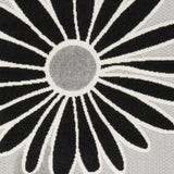 9' X 12' Black And White Floral Stain Resistant Non Skid Area Rug - Homeroots - Flyclothing LLC
