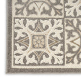 9' X 12' Ivory And Grey Fleur De Lis Stain Resistant Non Skid Area Rug - Homeroots - Flyclothing LLC