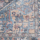 6' X 9' Light Blue And Orange Medallion Distressed Washable Area Rug - Homeroots - Flyclothing LLC