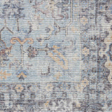 6' X 9' Light Grey And Blue Medallion Distressed Washable Area Rug - Homeroots - Flyclothing LLC