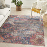 6' X 9' Multicolor Southwestern Distressed Washable Area Rug - Homeroots - Flyclothing LLC