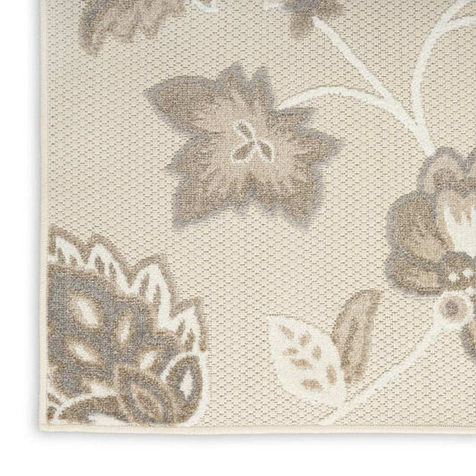 5' X 8' Beige Floral Stain Resistant Non Skid Area Rug - Homeroots - Flyclothing LLC
