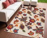 4' X 6' Multicolor Floral Stain Resistant Non Skid Area Rug - Homeroots - Flyclothing LLC