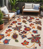 5' X 8' Multicolor Floral Stain Resistant Non Skid Area Rug - Homeroots - Flyclothing LLC