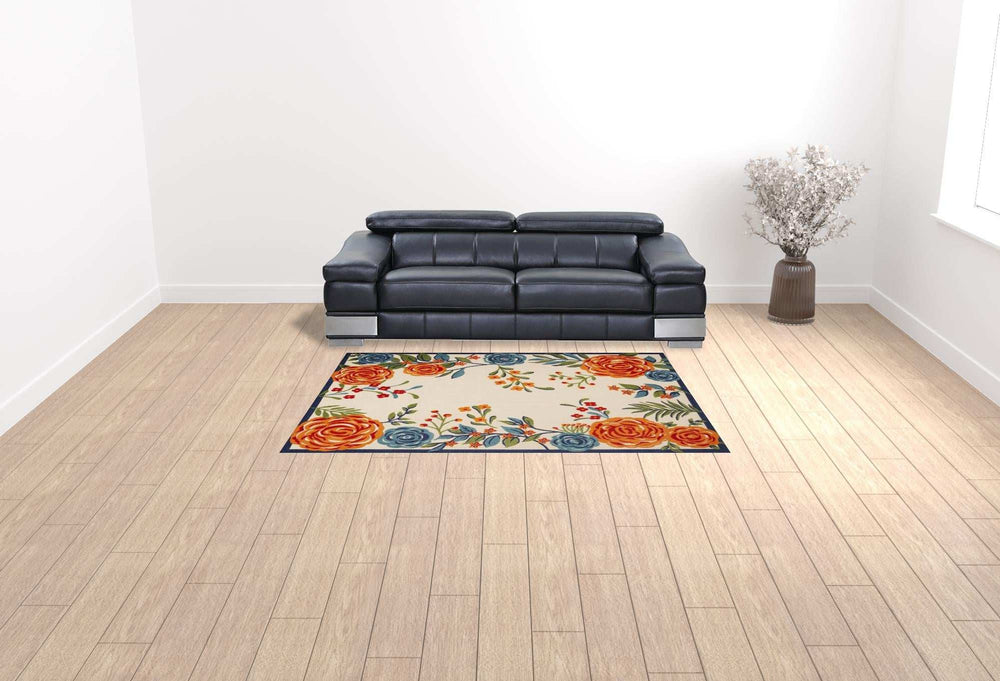 6' X 9' Multicolor Floral Stain Resistant Non Skid Area Rug - Homeroots - Flyclothing LLC