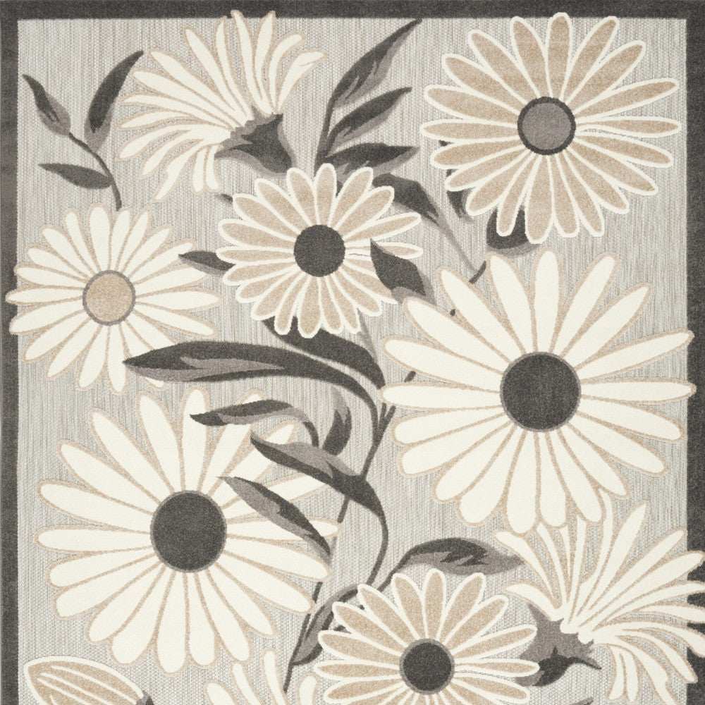 7' X 10' Beige Floral Stain Resistant Non Skid Area Rug - Homeroots - Flyclothing LLC