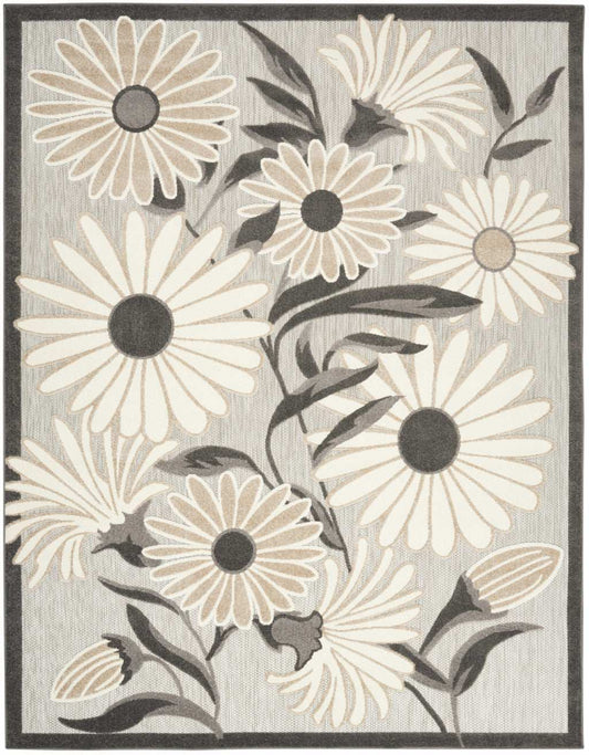 7' X 10' Beige Floral Stain Resistant Non Skid Area Rug - Homeroots - Flyclothing LLC
